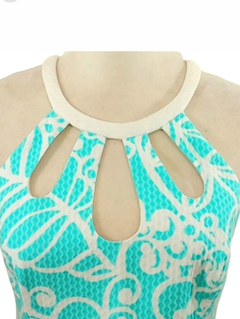 Lilly Pulitzer Pearl Halter Shift Dress Shorely Blue Pick Up Lines Border Sz 0 - Picture 6 of 14